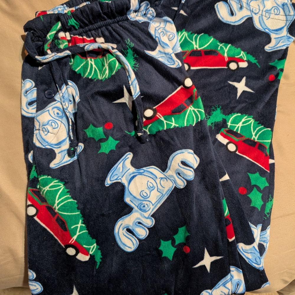 Festive Pajama Pants - Blue and Red